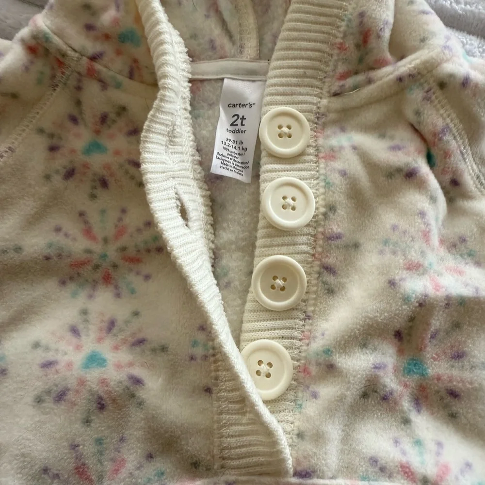 Carter's Cream Buttoned Toddler Fleece